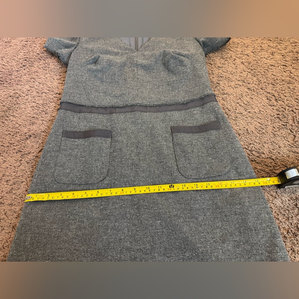 Banana Republic Gray Wool Blend Sheath Dress Short Sleeve PETITE 6 P - Picture 11 of 11